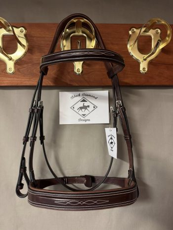 Fancy (Double stitched) Bridle with Padded Noseband and Browband - Image 3